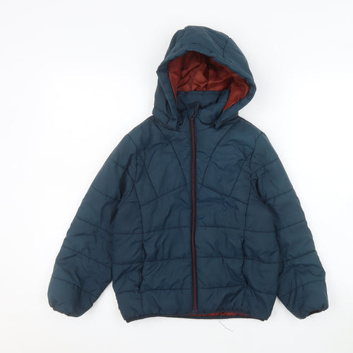 Name It Boys Blue Hooded Puffer Jacket 7 Years Quilted Winter Coat
