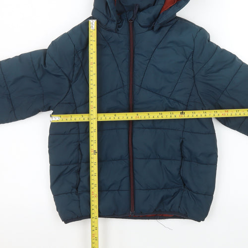Name It Boys Blue Hooded Puffer Jacket 7 Years Quilted Winter Coat