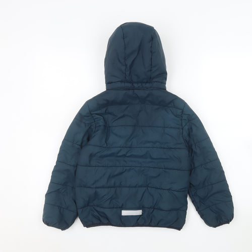 Name It Boys Blue Hooded Puffer Jacket 7 Years Quilted Winter Coat