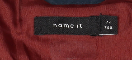 Name It Boys Blue Hooded Puffer Jacket 7 Years Quilted Winter Coat
