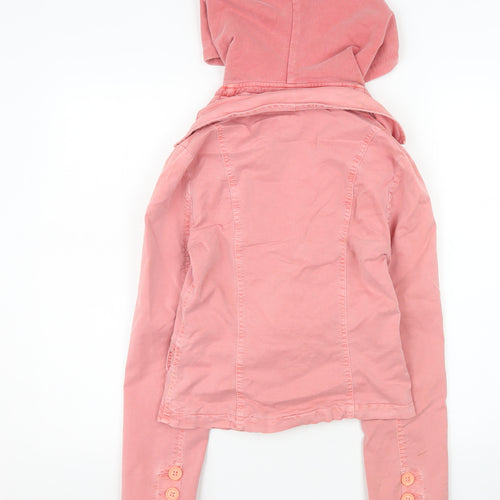 DKNY Jeans Women's Pink Hooded Blazer Jacket Size S