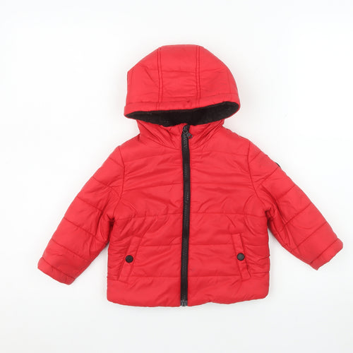 Michael Kors Red Puffer Jacket Unisex Baby 18-24 Months Hooded Winter Coat