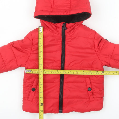 Michael Kors Red Puffer Jacket Unisex Baby 18-24 Months Hooded Winter Coat