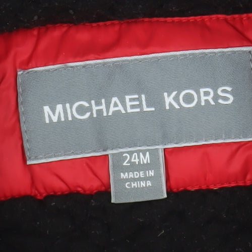 Michael Kors Red Puffer Jacket Unisex Baby 18-24 Months Hooded Winter Coat