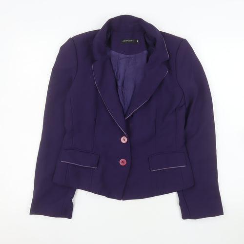 Gregory Women's Purple Blazer Size 12 Tailored Two-Button Jacket