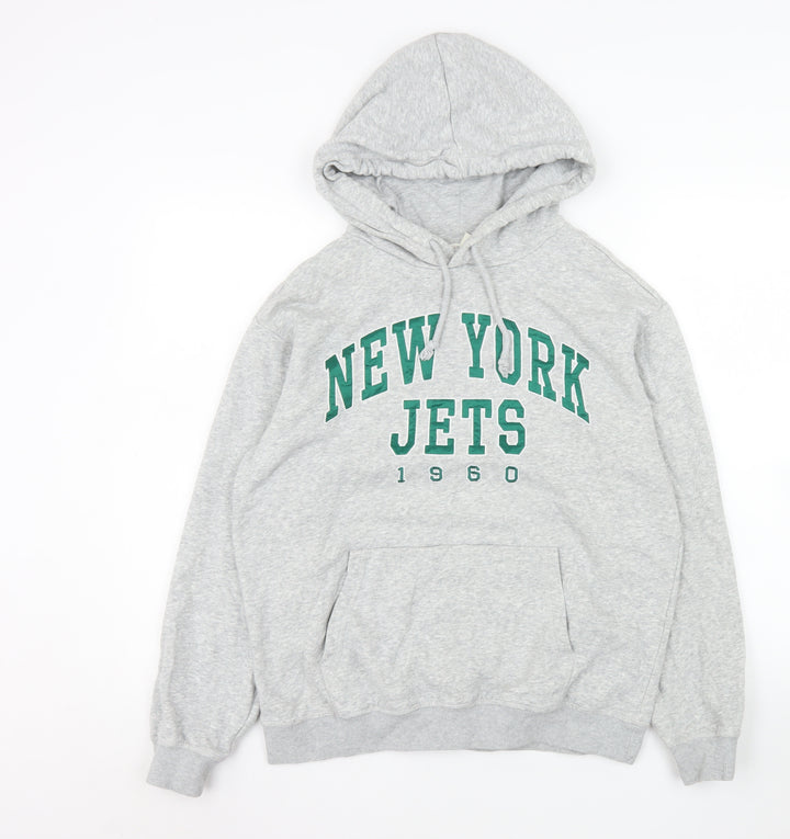 H&M Womens Grey New York Jets 1960 Hooded Pullover Hoodie XS