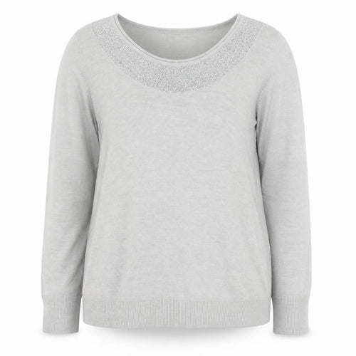 Marks and Spencer Women’s Grey Beaded Scoop Neck Jumper Size 18