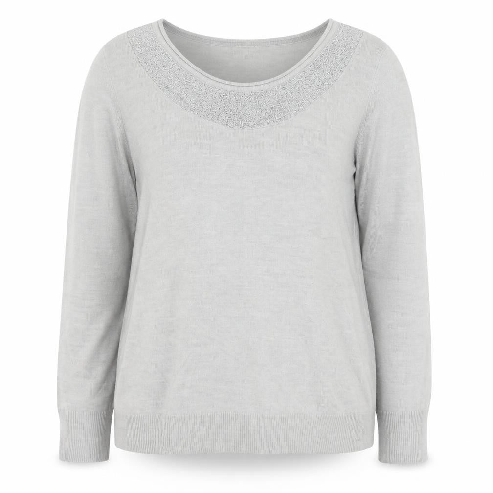 Marks and Spencer Women’s Grey Beaded Scoop Neck Jumper Size 18