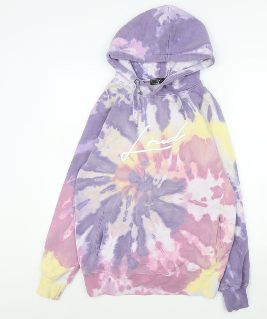 LOUD Women's Multicoloured Tie Dye Pullover Hoodie Size M