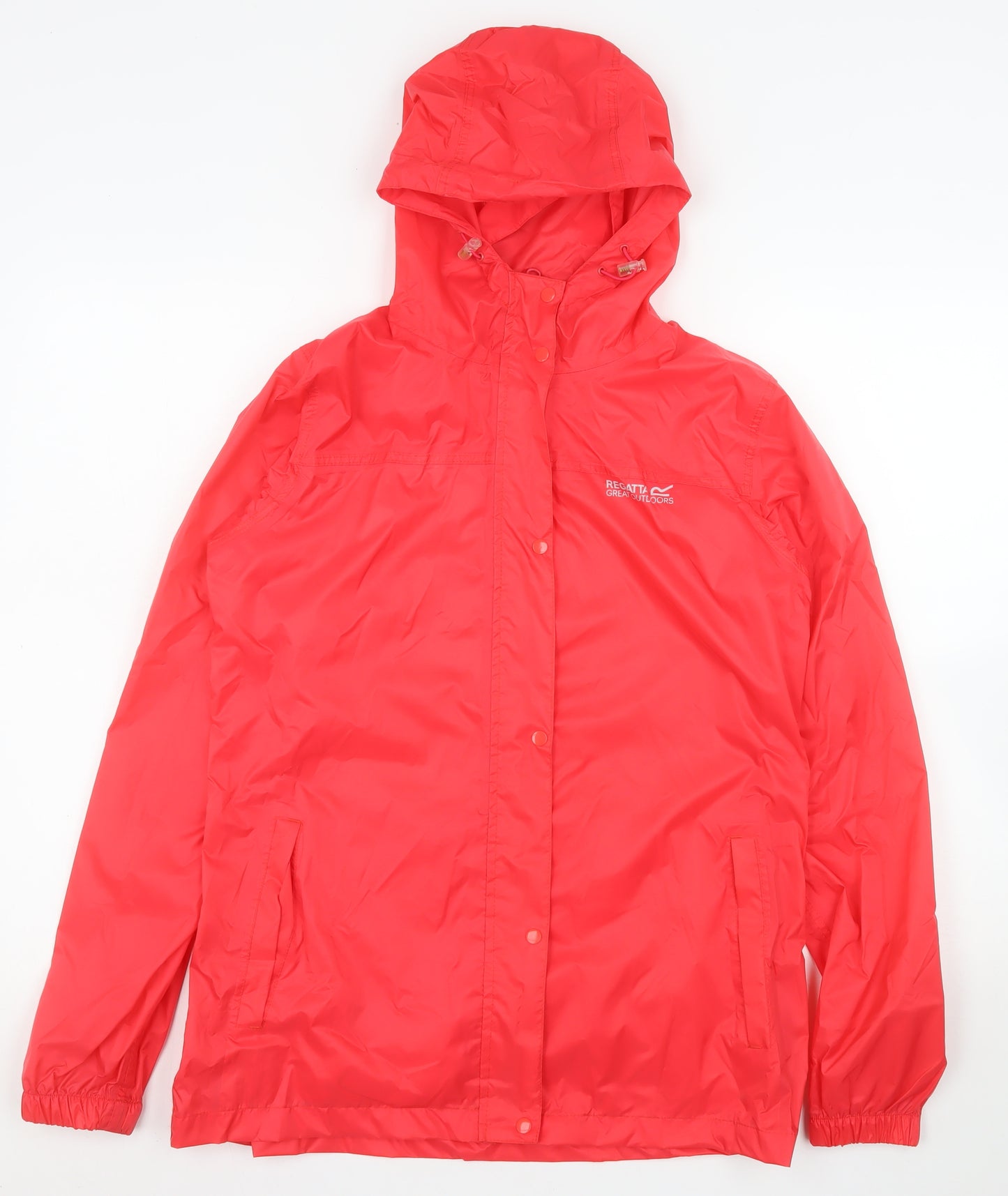 Regatta Womens Red Waterproof Hooded Rain Jacket UK 12