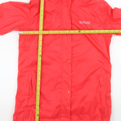 Regatta Womens Red Waterproof Hooded Rain Jacket UK 12
