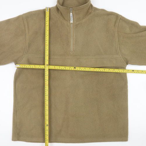 Henley Storm Men's Beige Fleece 1/4 Zip Pullover Sweatshirt Size L