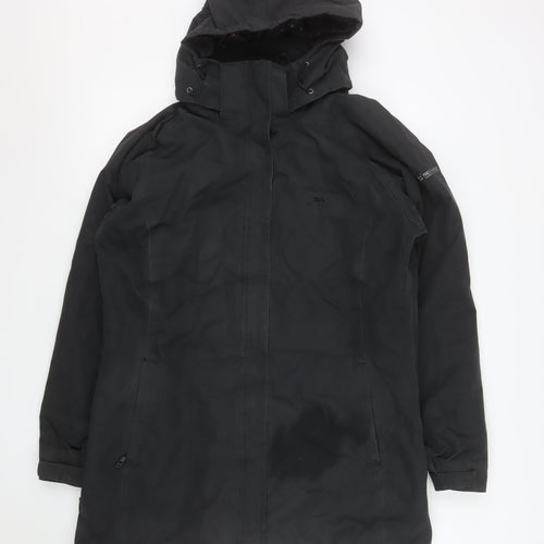 Trespass Womens Black 2XL Waterproof Parka Coat Hooded Long Sleeve