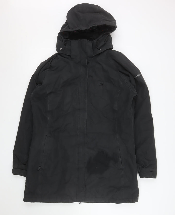 Trespass Womens Black 2XL Waterproof Parka Coat Hooded Long Sleeve