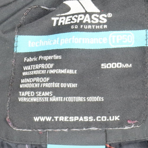 Trespass Womens Black 2XL Waterproof Parka Coat Hooded Long Sleeve