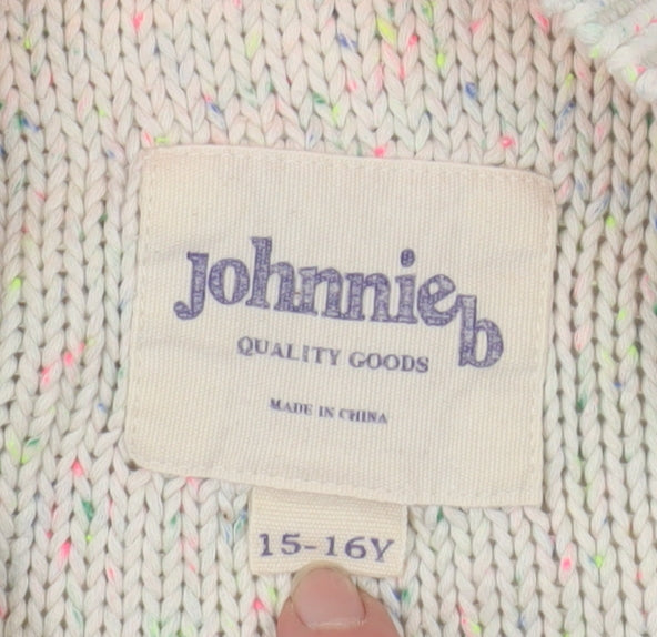 Johnnie b Boys Ivory Knit Crew Neck Pullover Jumper 15-16 Years