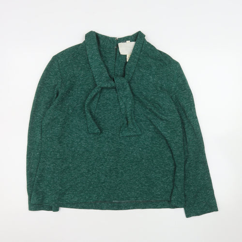 David Gibson Women’s Green Long Sleeve Tie Neck Tunic Blouse Size 20