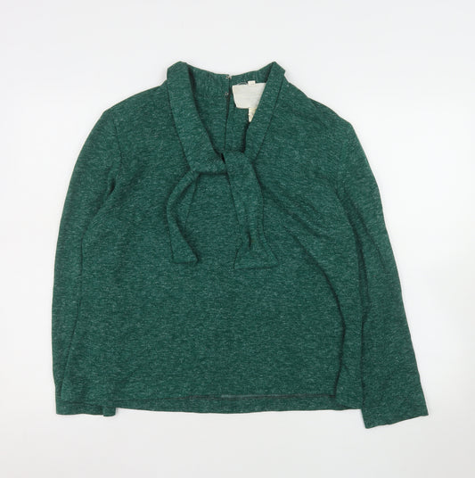 David Gibson Women’s Green Long Sleeve Tie Neck Tunic Blouse Size 20