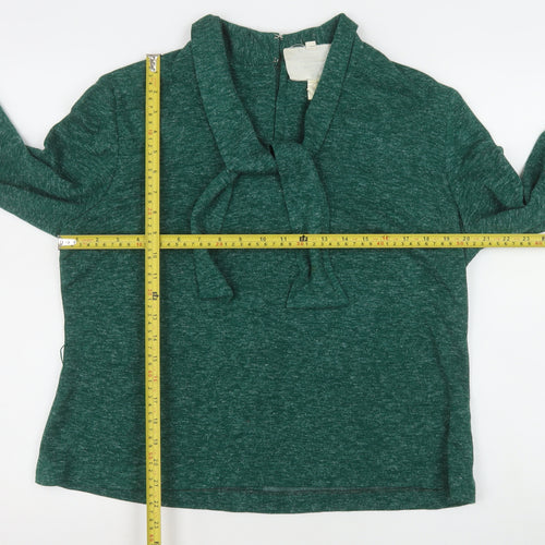 David Gibson Women’s Green Long Sleeve Tie Neck Tunic Blouse Size 20