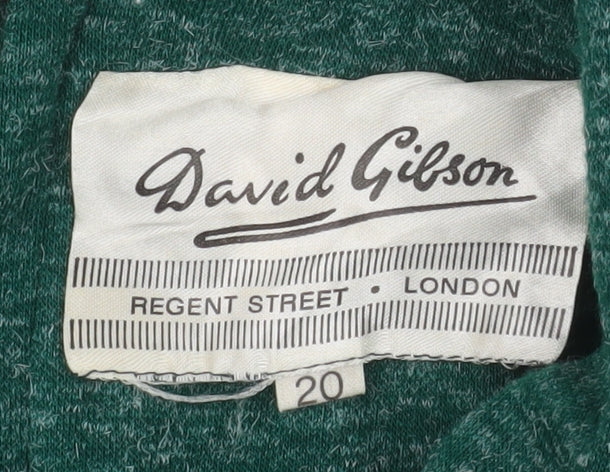 David Gibson Women’s Green Long Sleeve Tie Neck Tunic Blouse Size 20