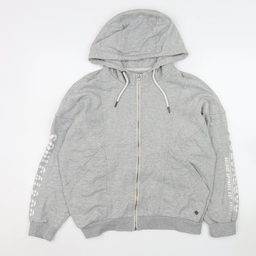 SoulCal & Co Men’s Grey Hooded Full Zip Jersey Jacket Medium