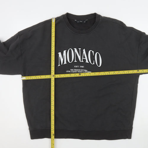 F&F Women's Black Monaco Graphic Pullover Sweatshirt Size 16