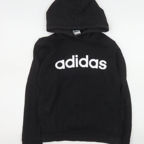 Adidas Womens Black Pullover Hoodie Size S 8-10 Cotton Blend