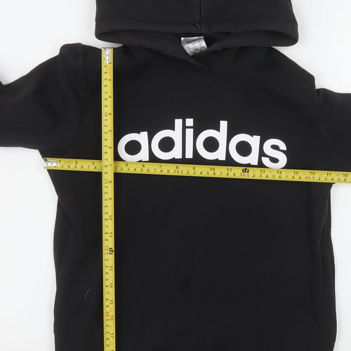Adidas Womens Black Pullover Hoodie Size S 8-10 Cotton Blend