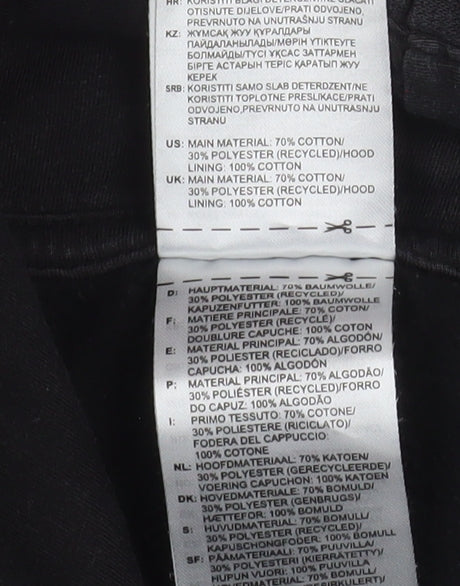 Adidas Womens Black Pullover Hoodie Size S 8-10 Cotton Blend