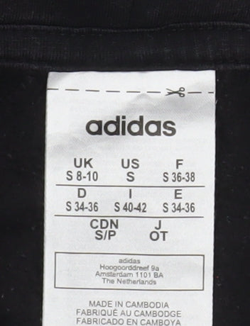 Adidas Womens Black Pullover Hoodie Size S 8-10 Cotton Blend