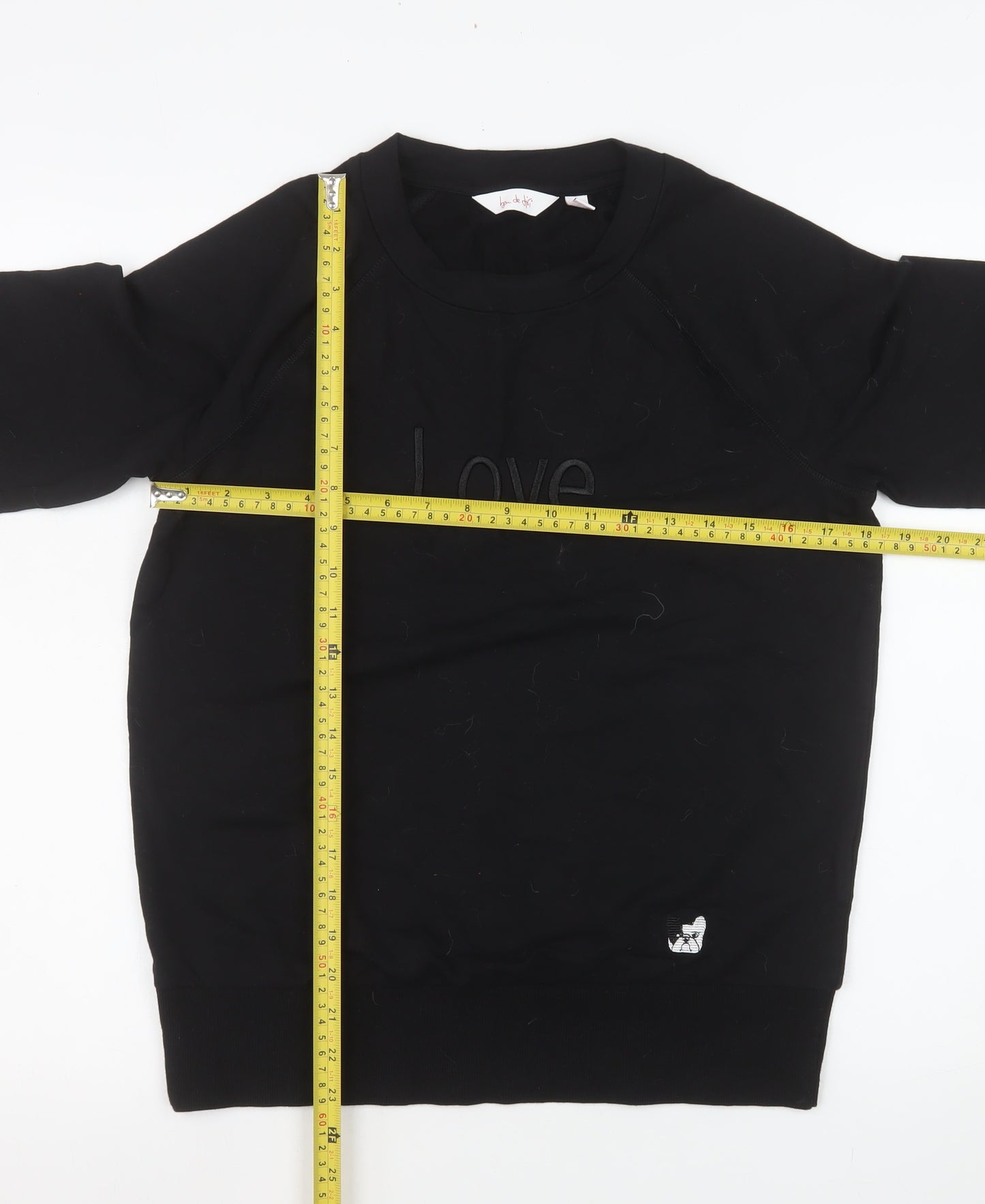 Ben de Lisi Women’s Black Love Pullover Sweatshirt Size S