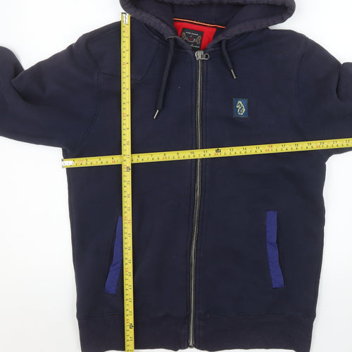 Luke Men's Blue Medium Hooded Full Zip Jacket