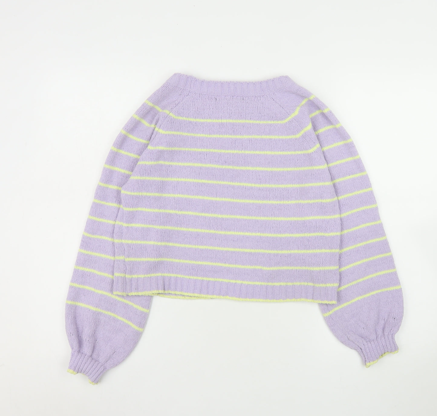 Zudio Women’s Purple Striped Crew Neck Knit Jumper Size S