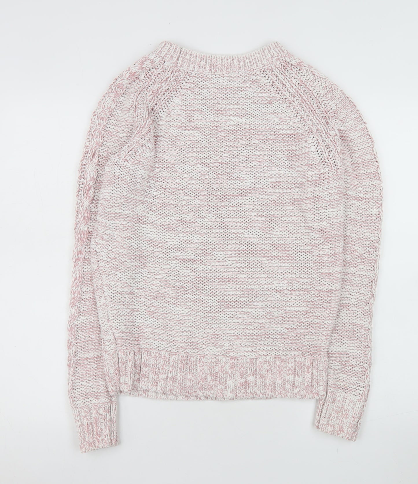 GAP Womens Pink Cable Knit Cotton Blend Jumper Size S