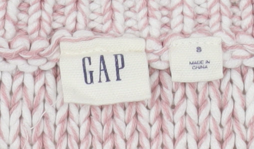 GAP Womens Pink Cable Knit Cotton Blend Jumper Size S
