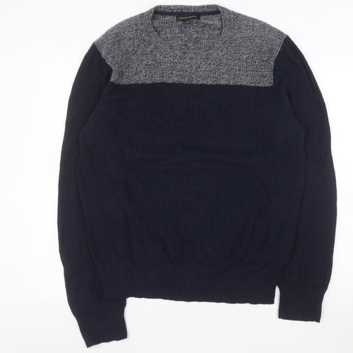 Banana Republic Men Blue Knit Crew Neck Pullover Jumper Size L
