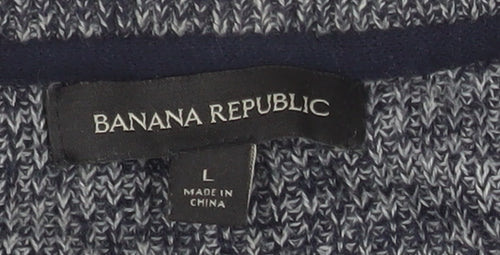 Banana Republic Men Blue Knit Crew Neck Pullover Jumper Size L
