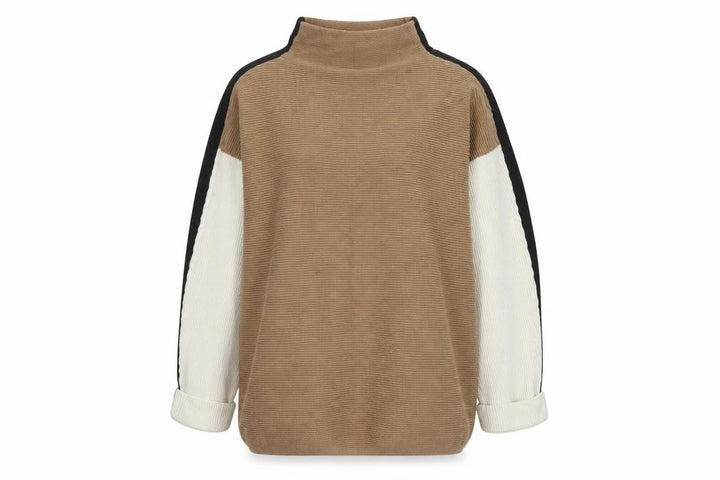 M&Co Women’s Beige High Neck Cotton Knit Jumper Size 14