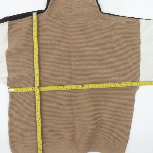 M&Co Women’s Beige High Neck Cotton Knit Jumper Size 14