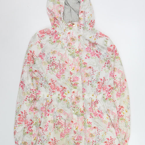Next Girls Multicoloured Floral Hooded Rain Coat - 13 Years