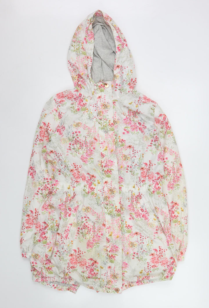 Next Girls Multicoloured Floral Hooded Rain Coat - 13 Years
