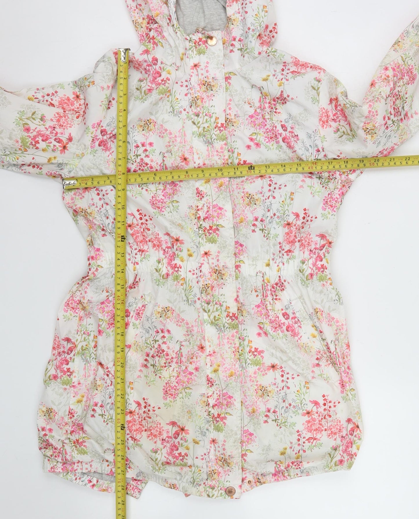 Next Girls Multicoloured Floral Hooded Rain Coat - 13 Years
