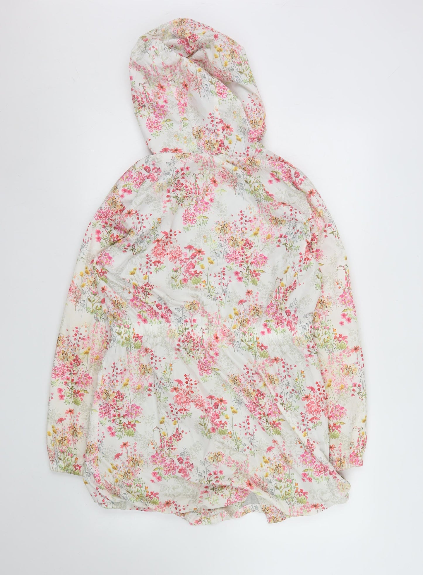 Next Girls Multicoloured Floral Hooded Rain Coat - 13 Years