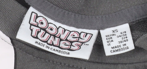 Looney Tunes Women's Grey Pullover Sweatshirt XS Bugs Bunny Lola Bunny Graphic