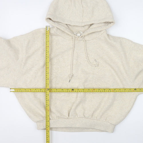 H&M Women’s Beige Pullover Hoodie Medium 60% Cotton Relaxed Fit