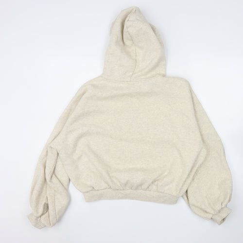 H&M Women’s Beige Pullover Hoodie Medium 60% Cotton Relaxed Fit