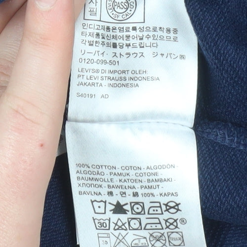 Levi's Men's Blue Pullover Hoodie Small Logo Cotton Sweatshirt