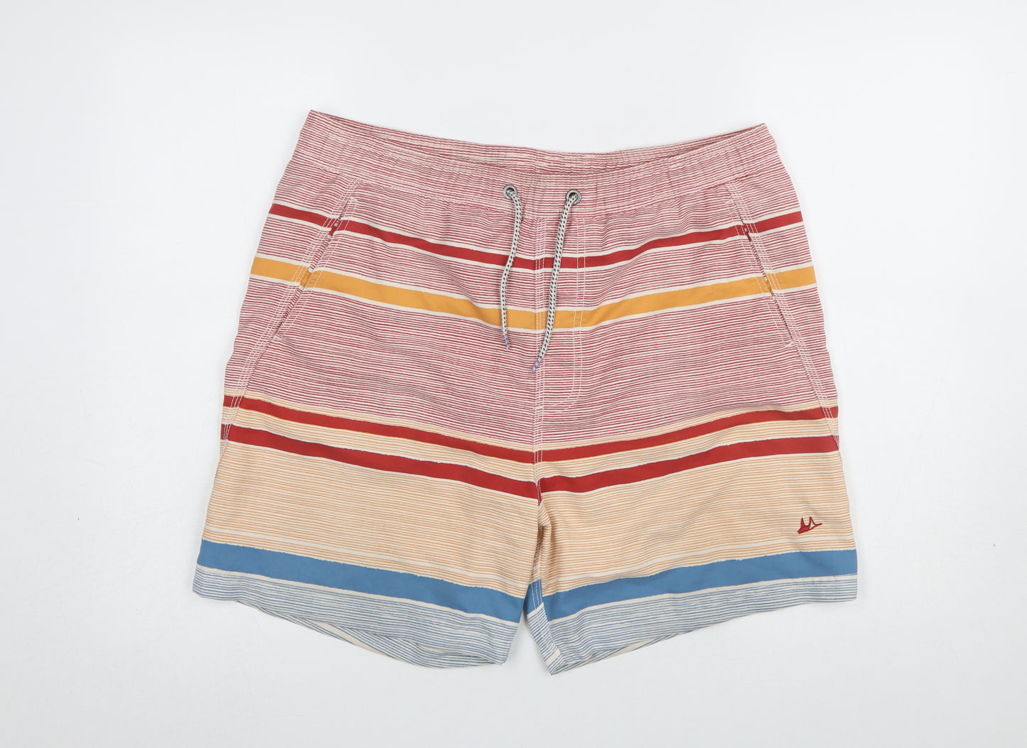 Mantaray Men's Multicoloured Striped Swim Shorts M Elastic Waist