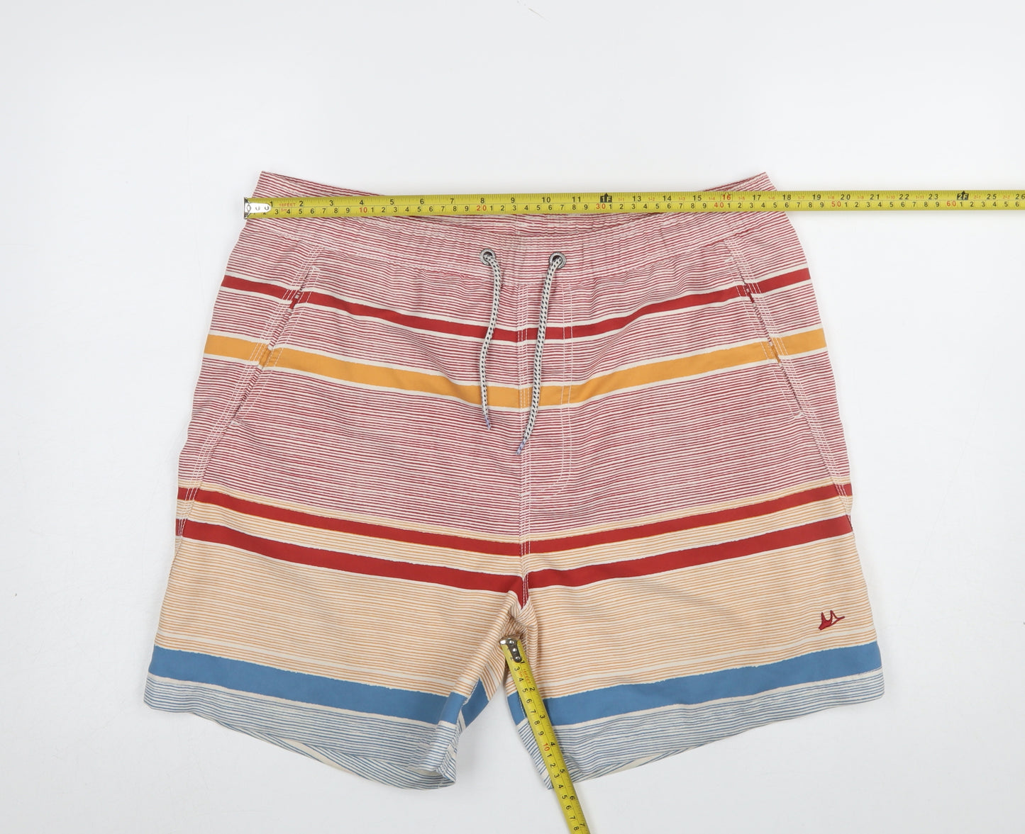 Mantaray Men's Multicoloured Striped Swim Shorts M Elastic Waist