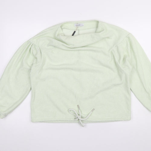Gallery Women Green Drawstring Cowl Neck Pullover Sweatshirt L
